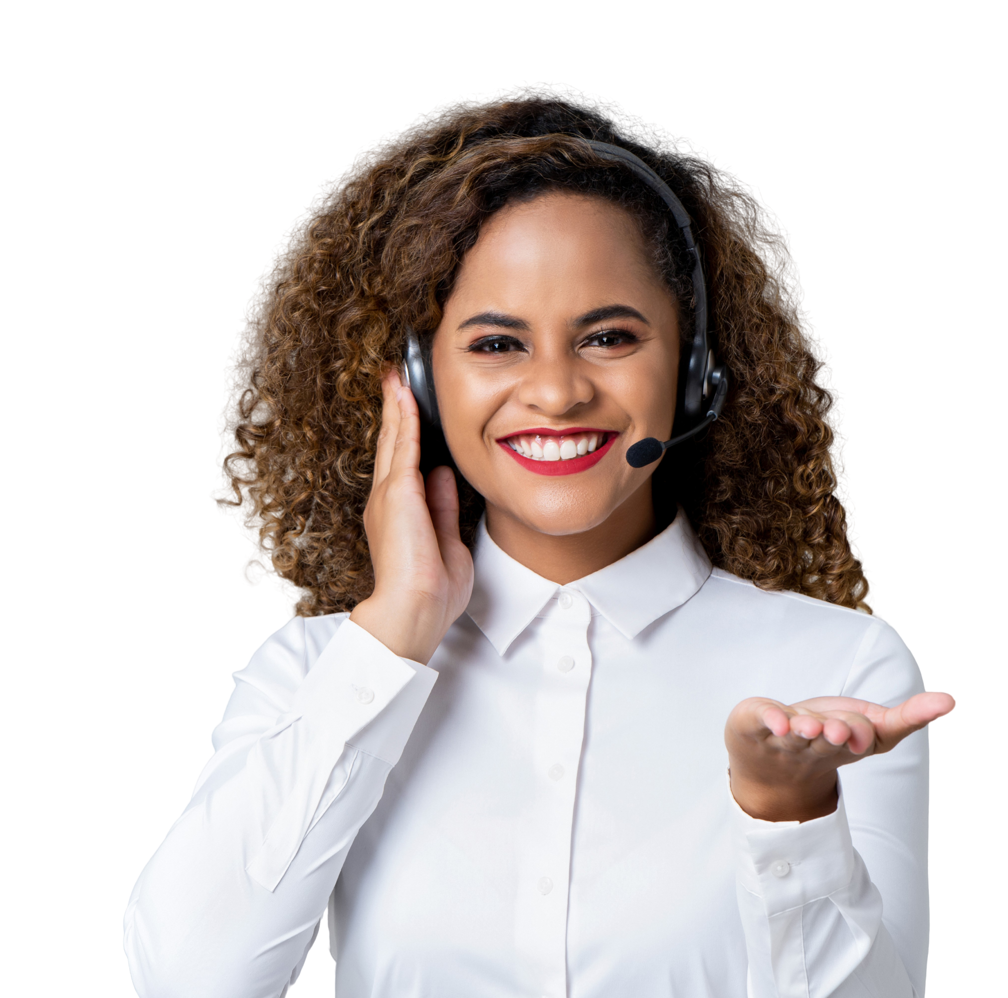 Customer care lady on call